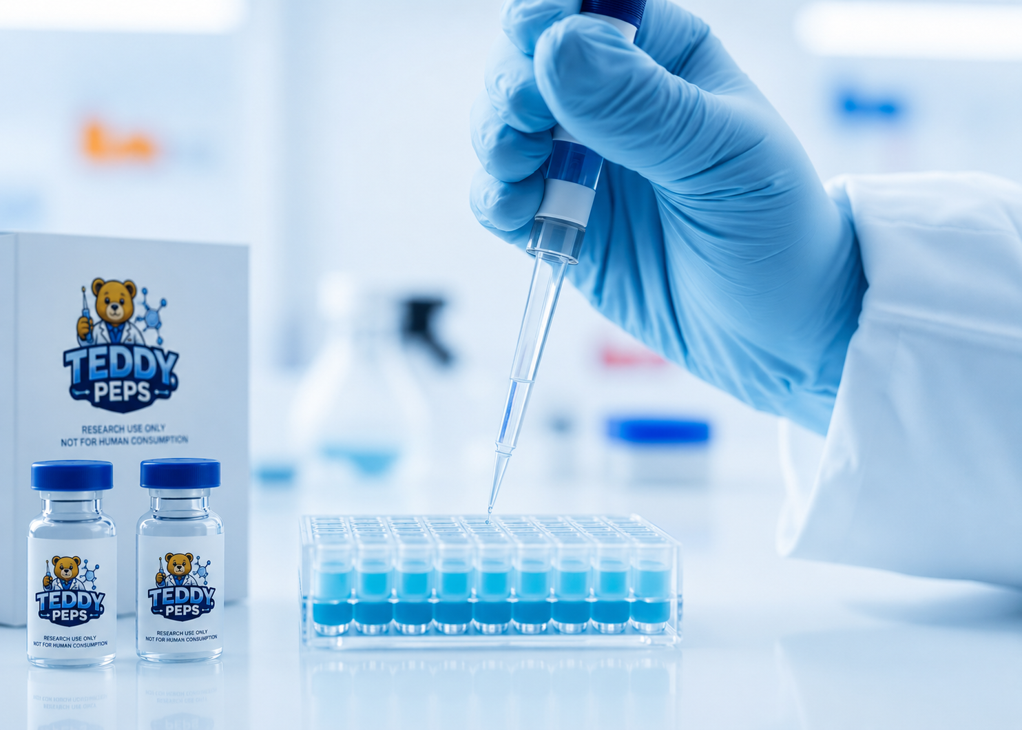 Laboratory research with pipette